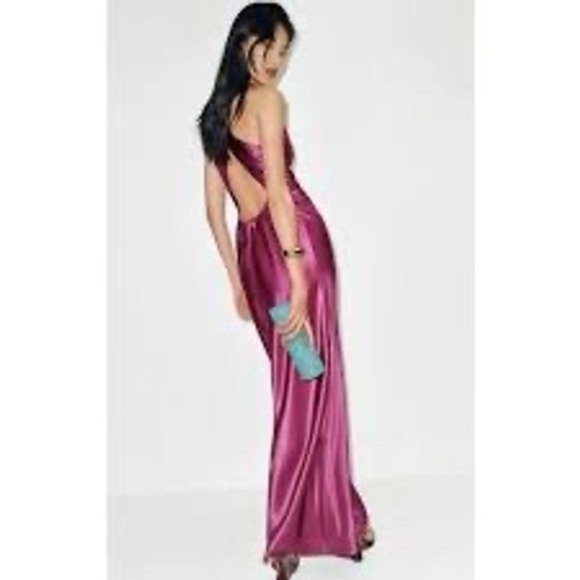 Reformation Anaiis Silk Dress Hibiscus Tea - Picture 3 of 5